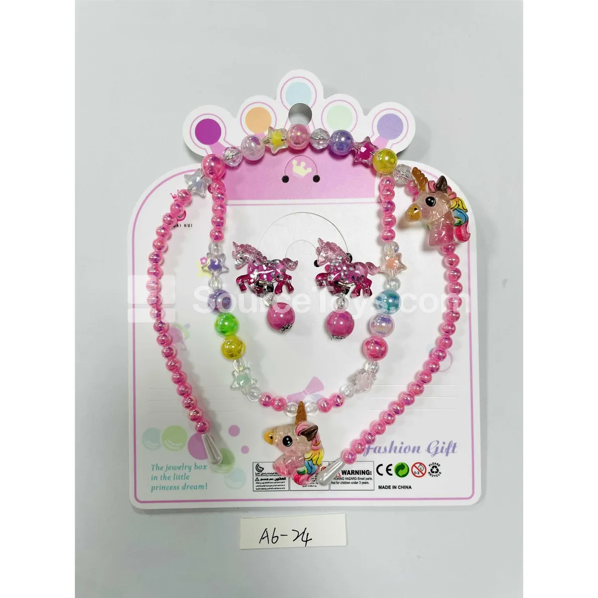 Girls’ Jewelry Pretend-Play Set – Necklace, Bracelet & Hairband