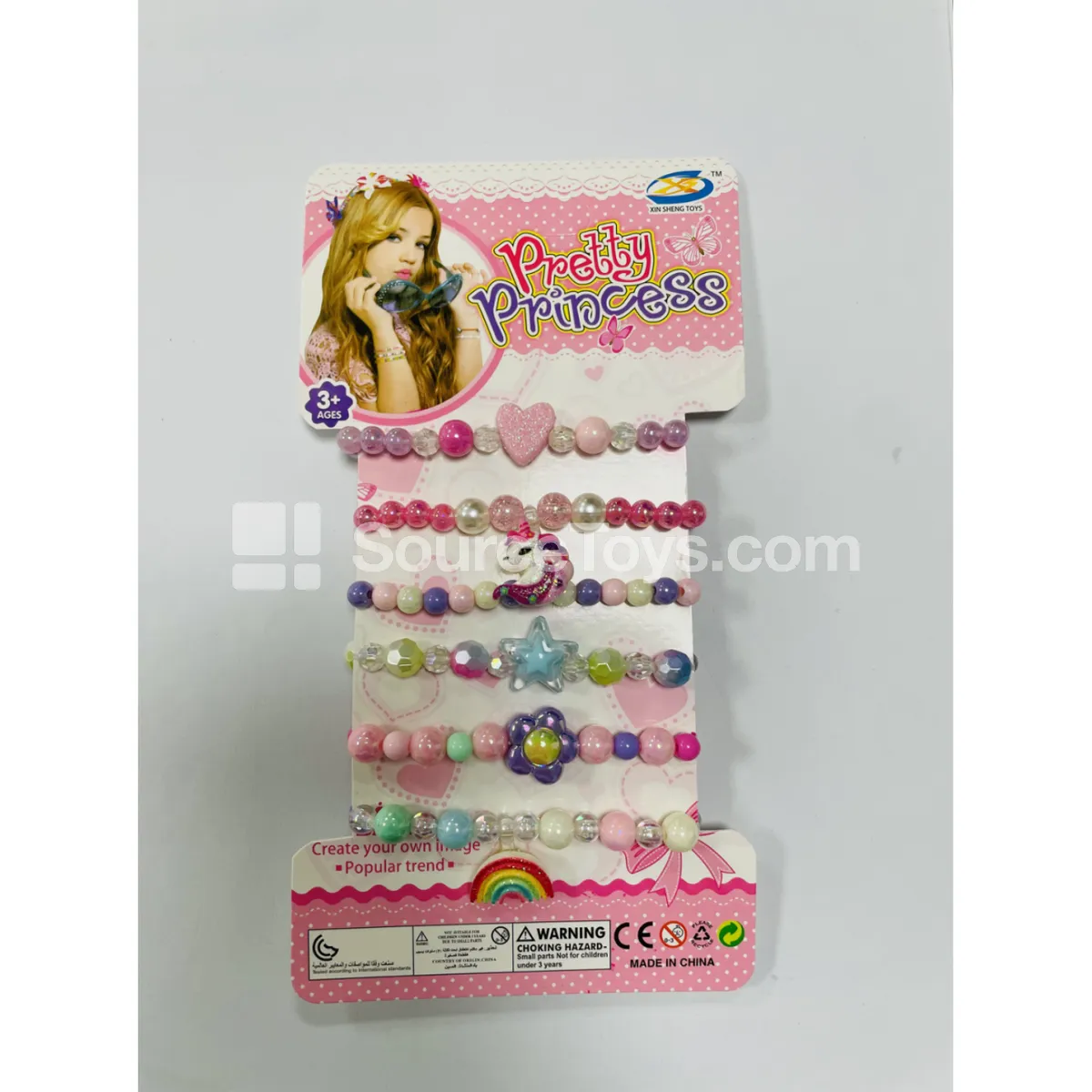 Girls’ Pretend-Play Bracelet Set, 6 Pcs