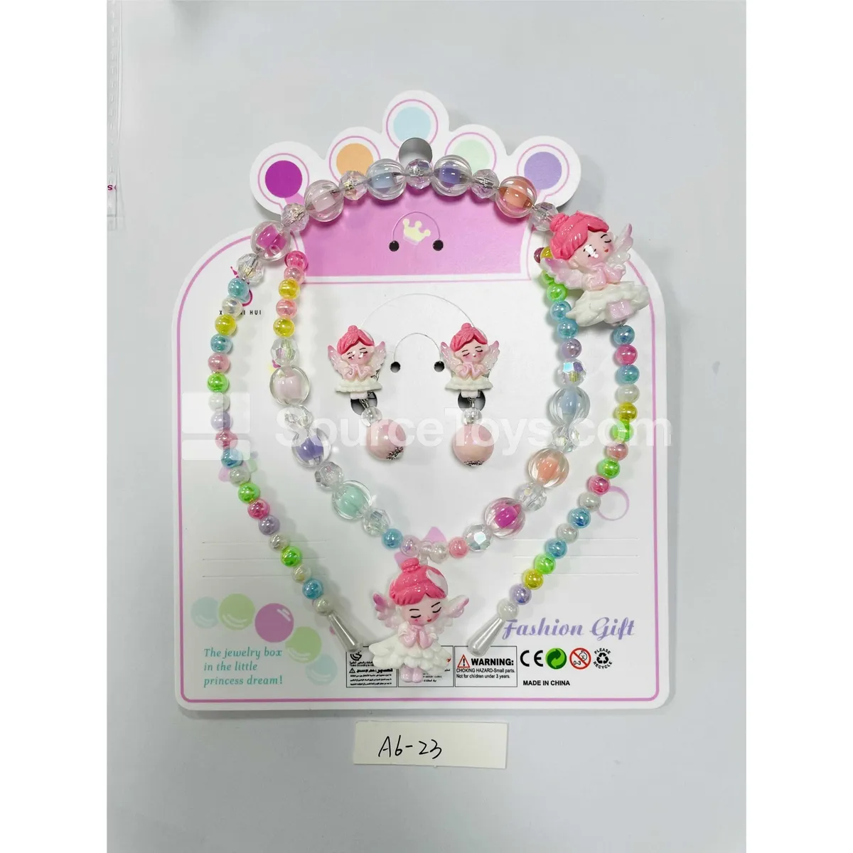 Girls’ Jewelry Set Necklace Bracelet Headband Pretend-Play Toy Role Play