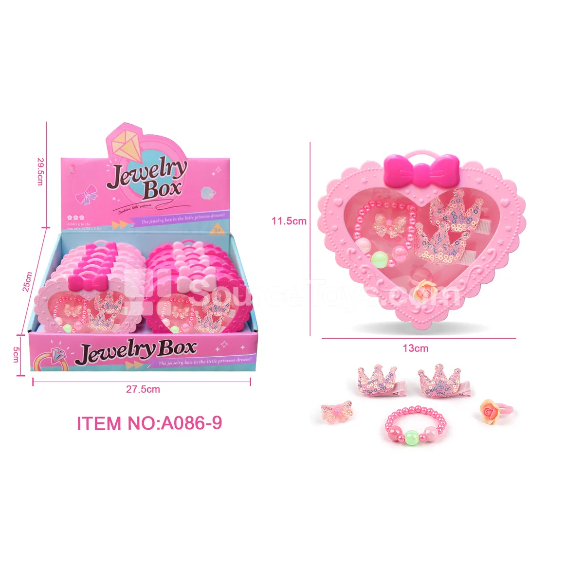 Hair Clip Ring Bracelet Set 12pcs