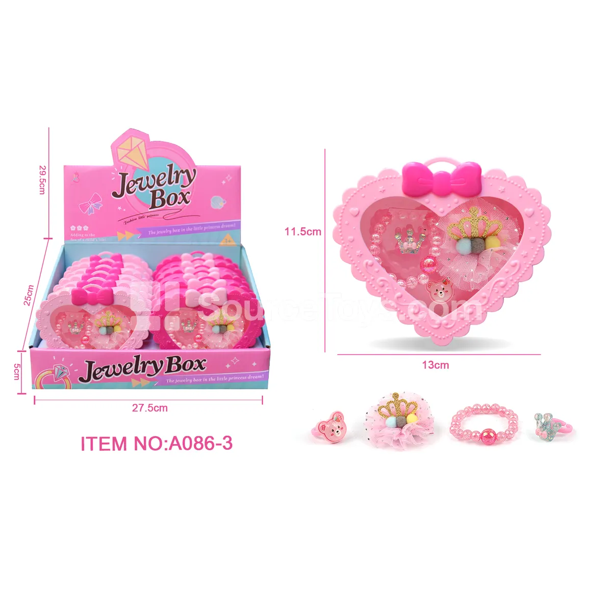 Girls’ Fashion Jewelry Hair Clip Ring Bracelet Set 12 Pcs Girls’ Fashion Jewelry Hair Clip Ring Bracelet Set 12 Pcs