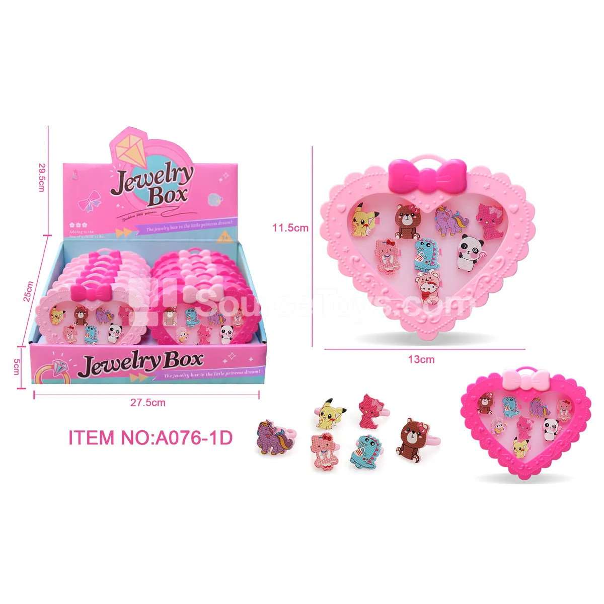 Fashion Jewelry for Girls – Flat Cartoon Rings for Kids, 12 pcs/box, Pretend Play Role Play Fashion Jewelry for Girls – Flat Cartoon Rings for Kids, 12 pcs/box, Pretend Play Role Play