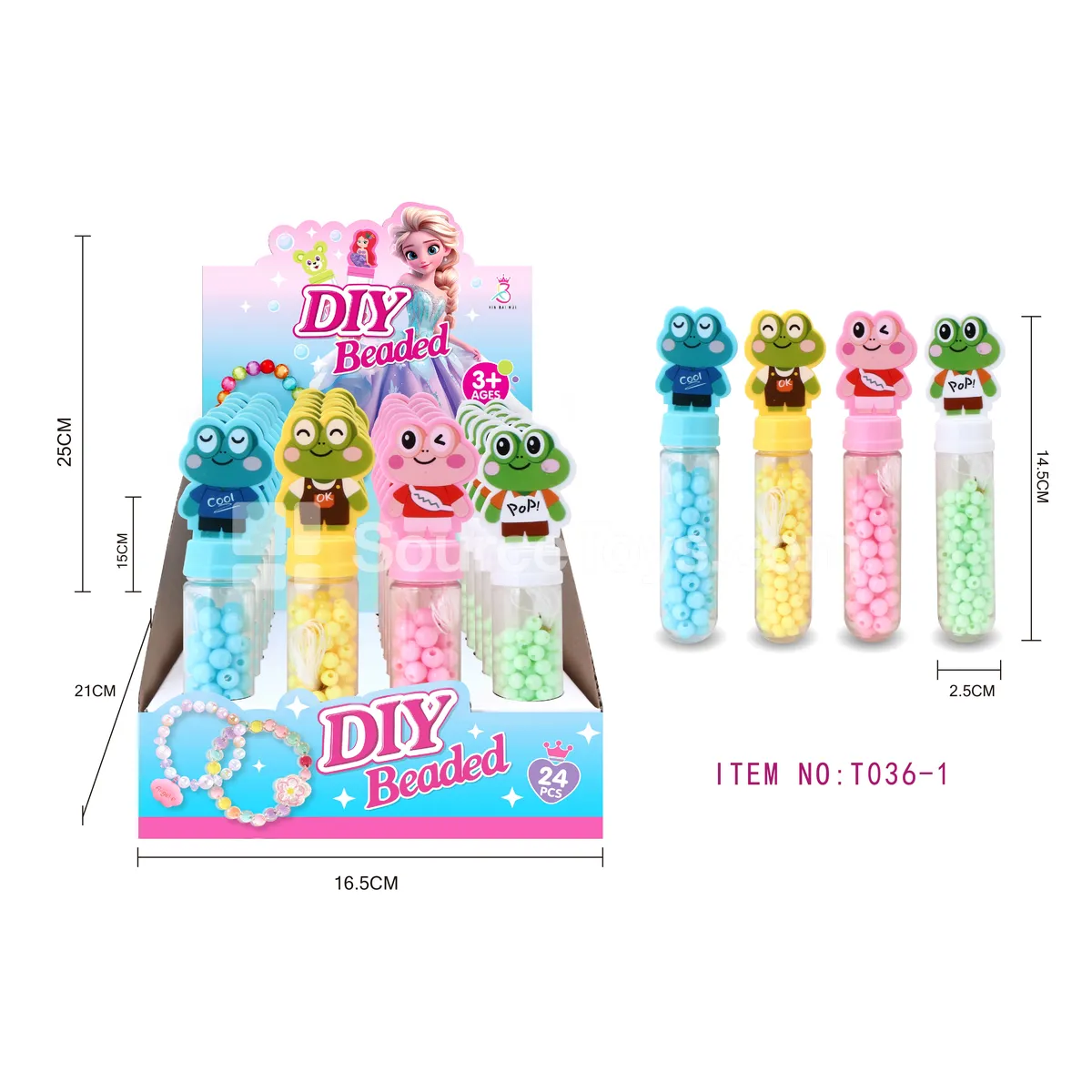 Frog DIY Bead Bottle Set 24pcs/Box Rainbow Beads Kids Craft Frog DIY Bead Bottle Set 24pcs/Box Rainbow Beads Kids Craft