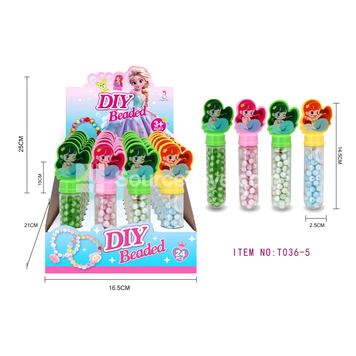 Mermaid DIY Bead Bottle 24pcs/Box Rainbow Beads Kids Craft Mermaid DIY Bead Bottle 24pcs/Box Rainbow Beads Kids Craft