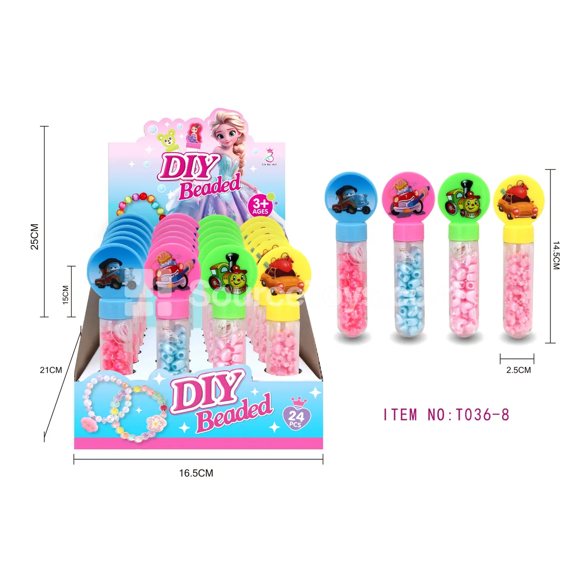 Girls’ Jewelry DIY Bead Bottle Set, 24pcs/Box Rainbow Beads for Kids Craft Creative Gift Girls’ Jewelry DIY Bead Bottle Set, 24pcs/Box Rainbow Beads for Kids Craft Creative Gift