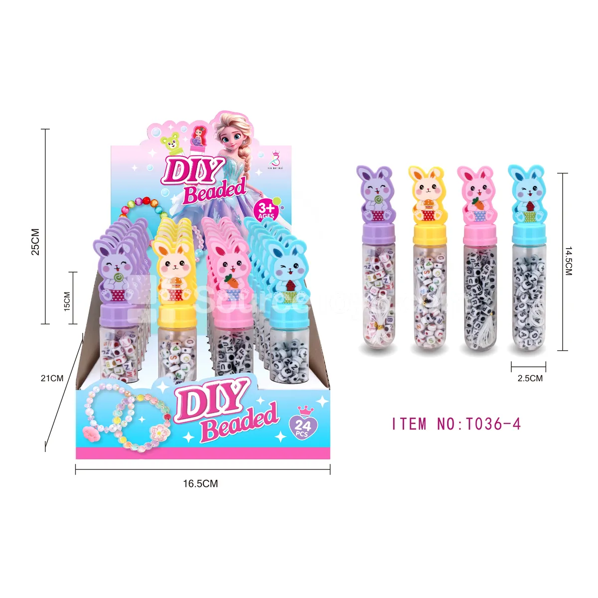 Rabbit DIY Bead Bottle Craft Set, 24pcs/Box, Rainbow Beads for Kids Rabbit DIY Bead Bottle Craft Set, 24pcs/Box, Rainbow Beads for Kids