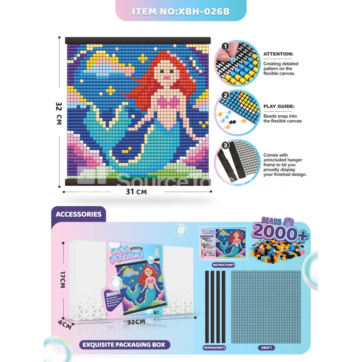 DIY Mermaid Pixel Art Fuse Beads Kit
