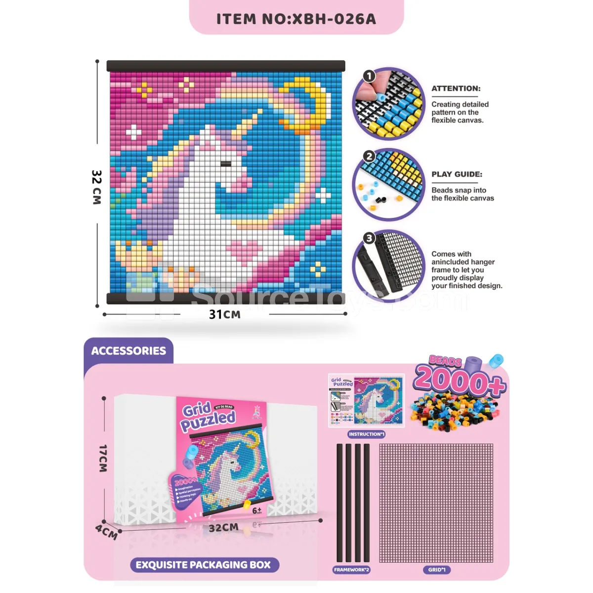 DIY Unicorn Pixel Art Fuse Beads Kit