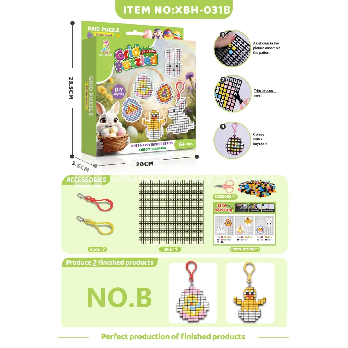 Easter Grid DIY Fuse Bead Keychain Pendant