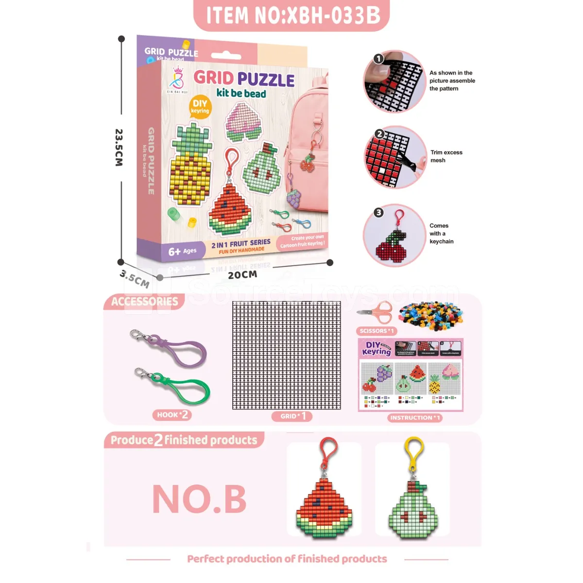 Fruit Mesh DIY Fuse Bead Keychain Charm