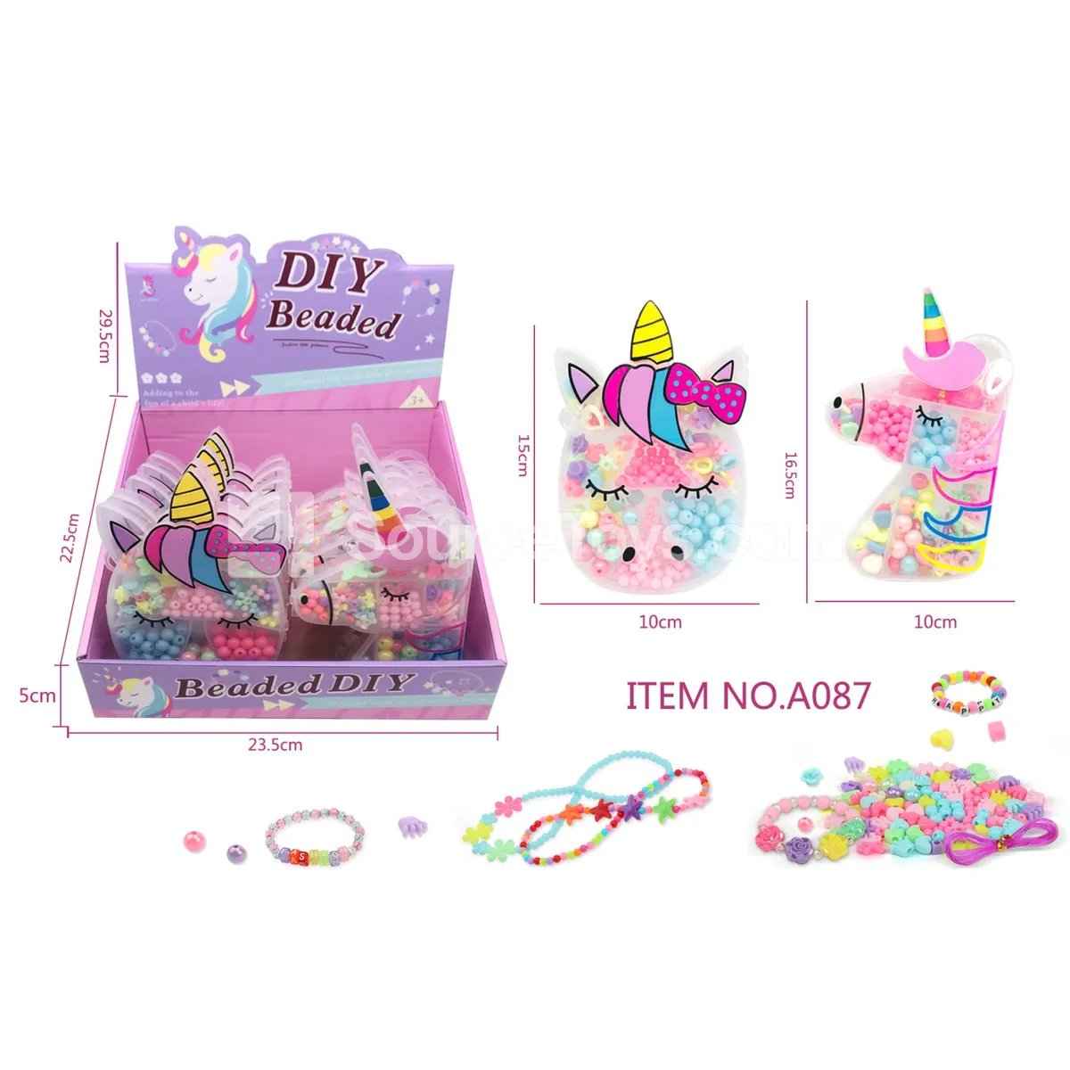 Unicorn DIY Bead Stringing Kit, 12 PCS/Box