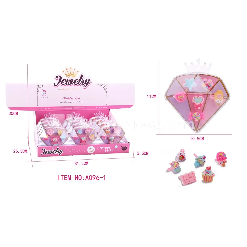 Girls’ Fashion Cake Rings 12pcs/Box