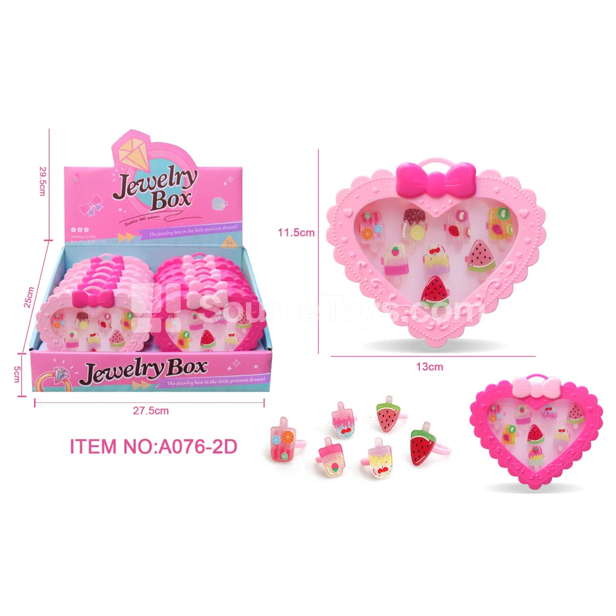 Cartoon Ice Cream Rings 12 pcs/Box