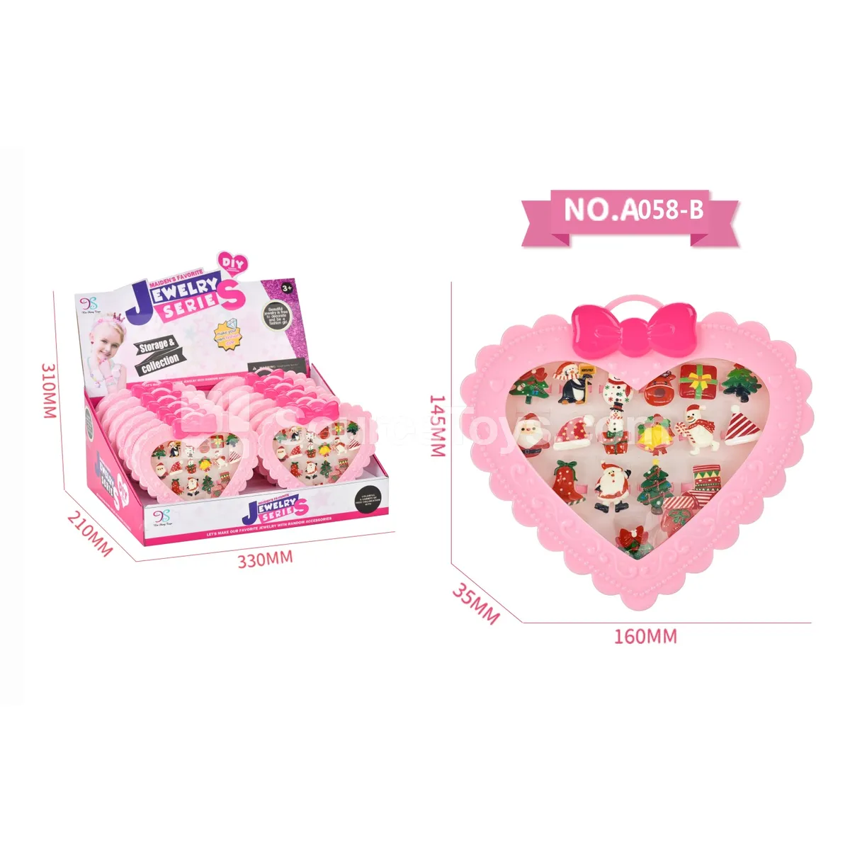 Girls’ Christmas Ring Accessory Set, 12 pcs/Box