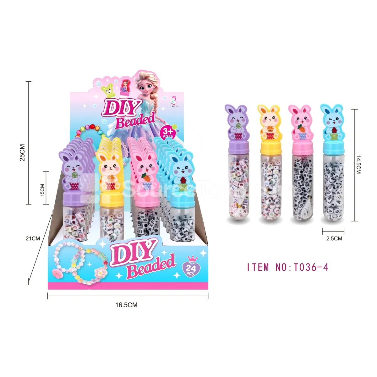 Rabbit DIY Bead Bottle Set, 24pcs/Box