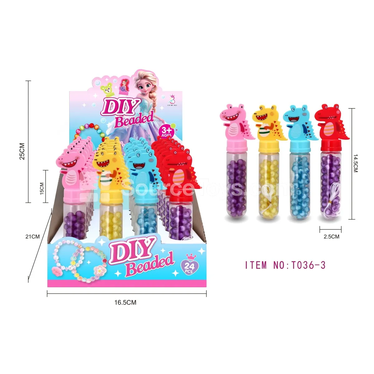 Dinosaur DIY Bead Bottle 24pcs/Box Dinosaur DIY Bead Bottle 24pcs/Box