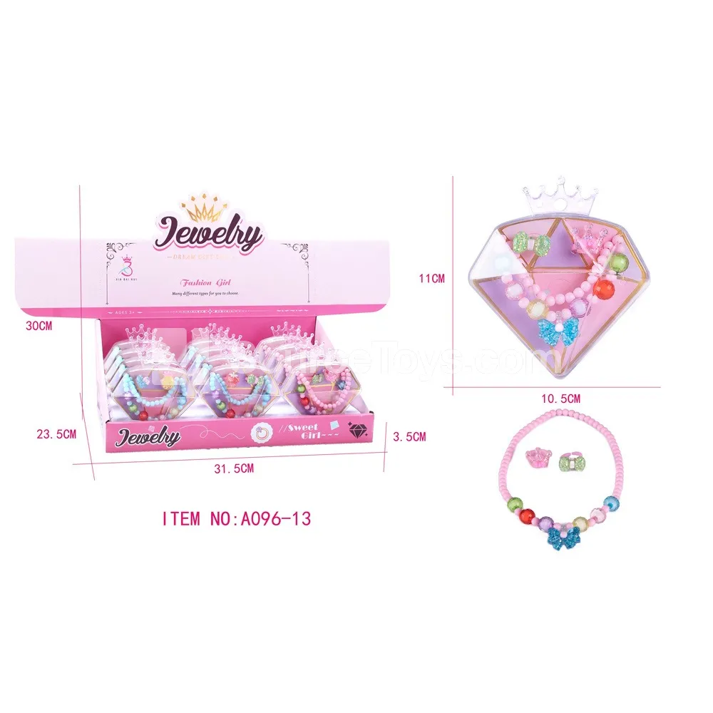 Girls’ Jewelry Set – Necklaces & Rings, 12pcs/Box