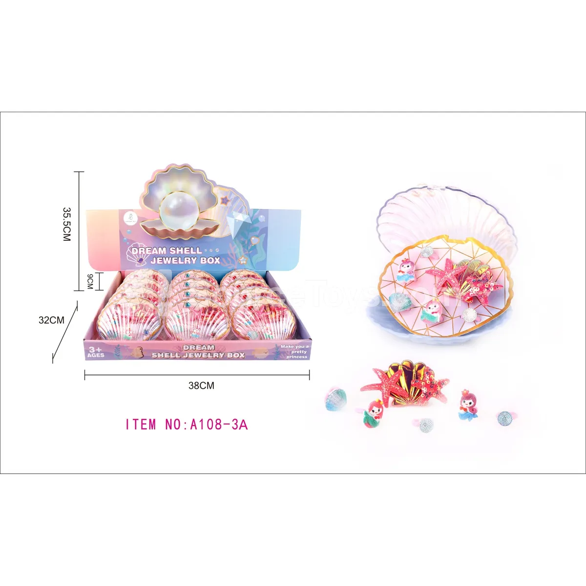 Seashell Box Ocean Jewelry Set, 12PCS/Box