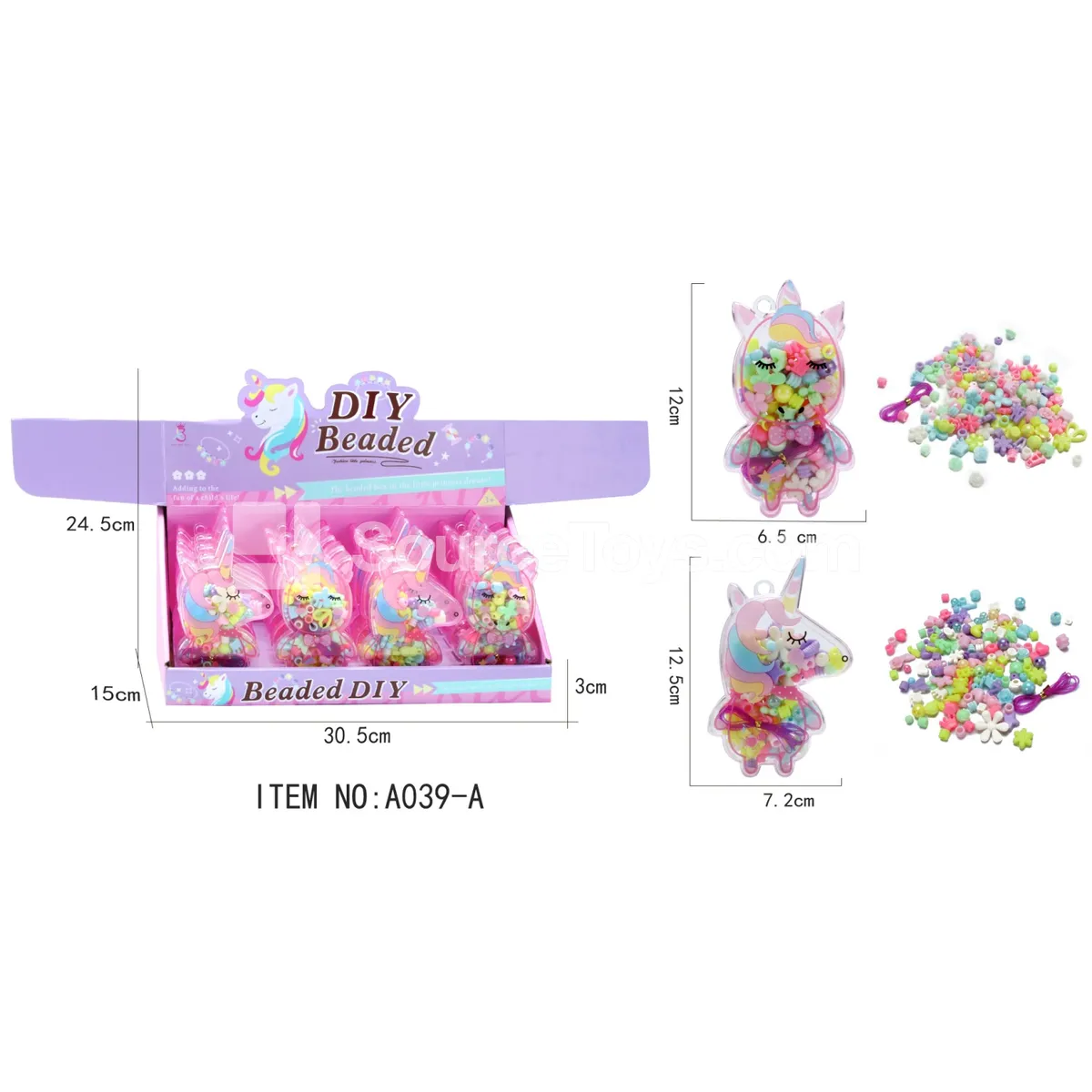 Unicorn DIY Bead Jewelry Making Kit, 16 pcs/box