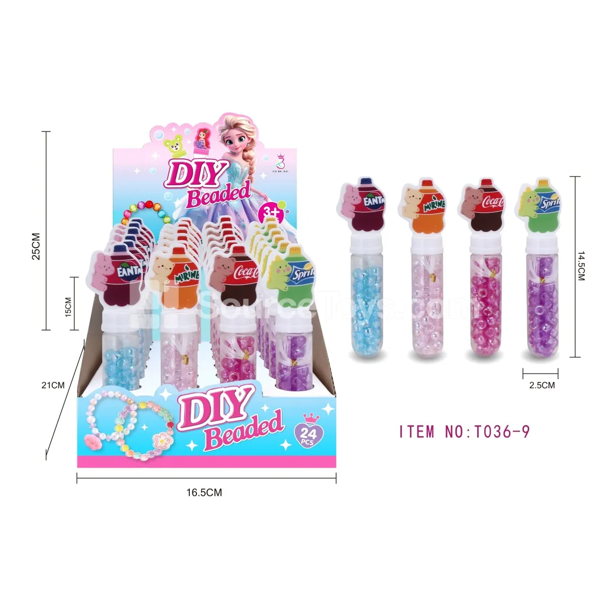 Cola-Themed DIY Bead Bottle, 24pcs/Box