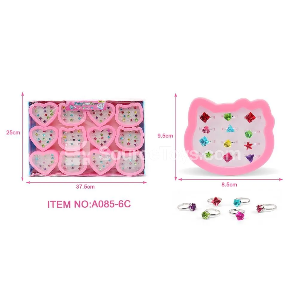 12 Pcs Alloy Gemstone Rings Pretend Play Jewelry