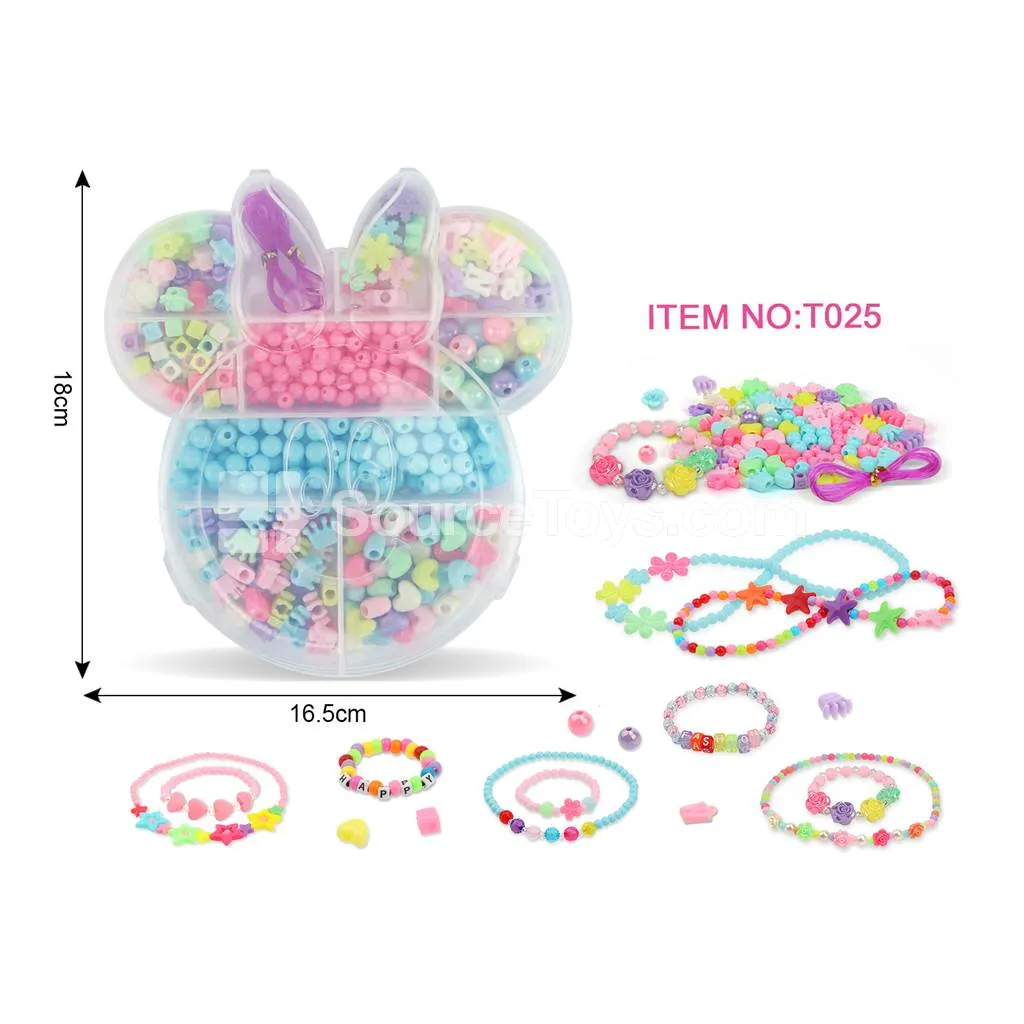 Girls’ Fashion Jewelry DIY Bead Craft Box – Educational Rainbow Beads Set for Kids’ Creative Play