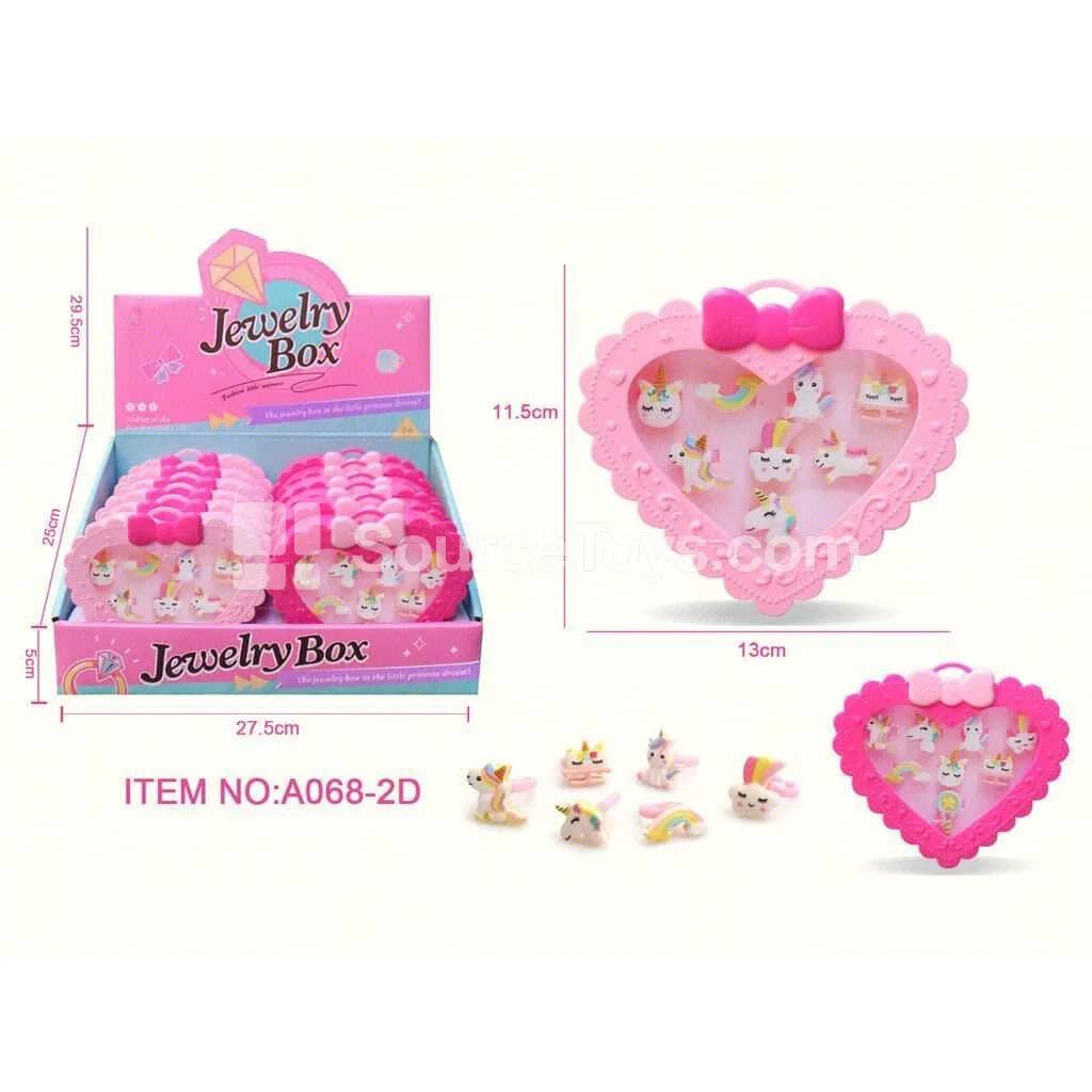 Fashion Doll Pretend-Play Unicorn Pony Ring Set 12pcs