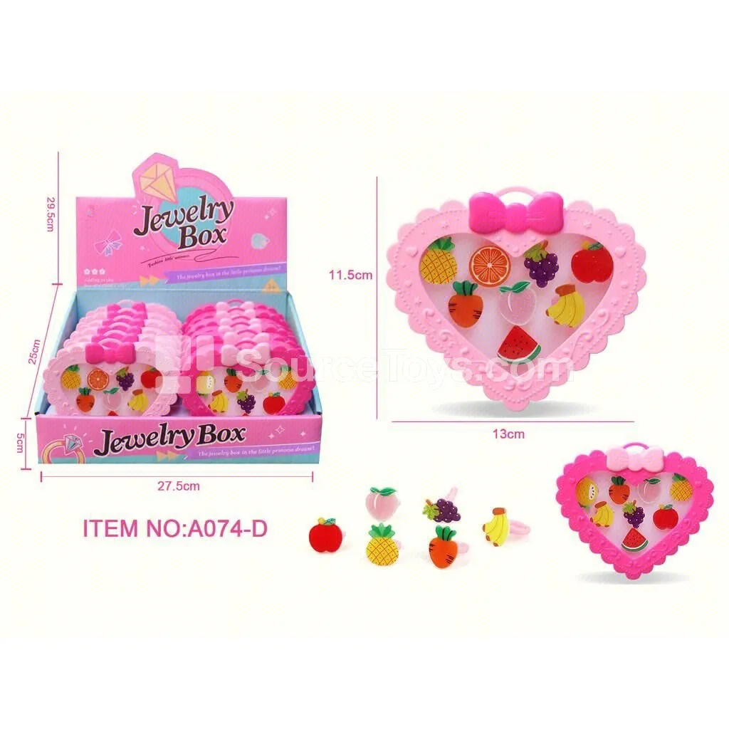 Kids Fruit Ring Set for Girls 12pcs