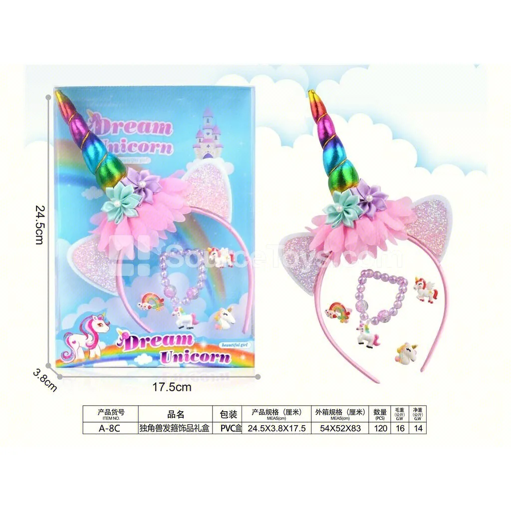 Girls’ Dress-Up Unicorn Headband Gift Set