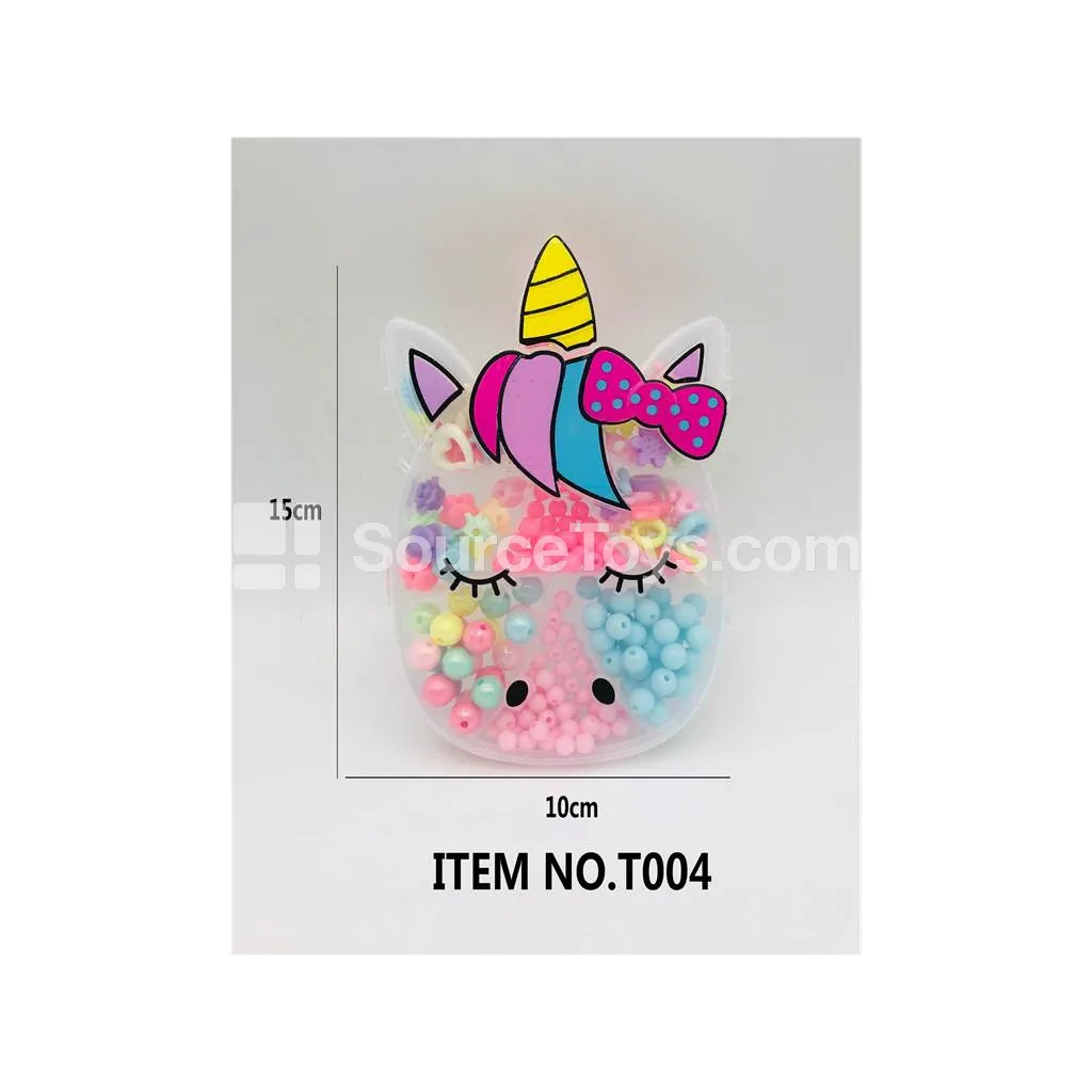 Girls’ Unicorn DIY Bead Jewelry Making Kit Rainbow Beads for Kids Craft Toy Creative Gift