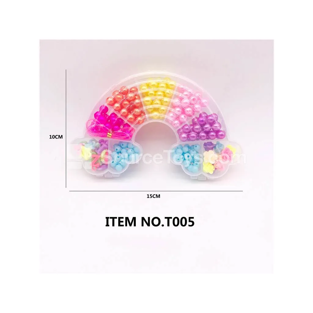 Girls’ Rainbow DIY Bead Jewelry Making Kit – Educational Craft Set for Kids