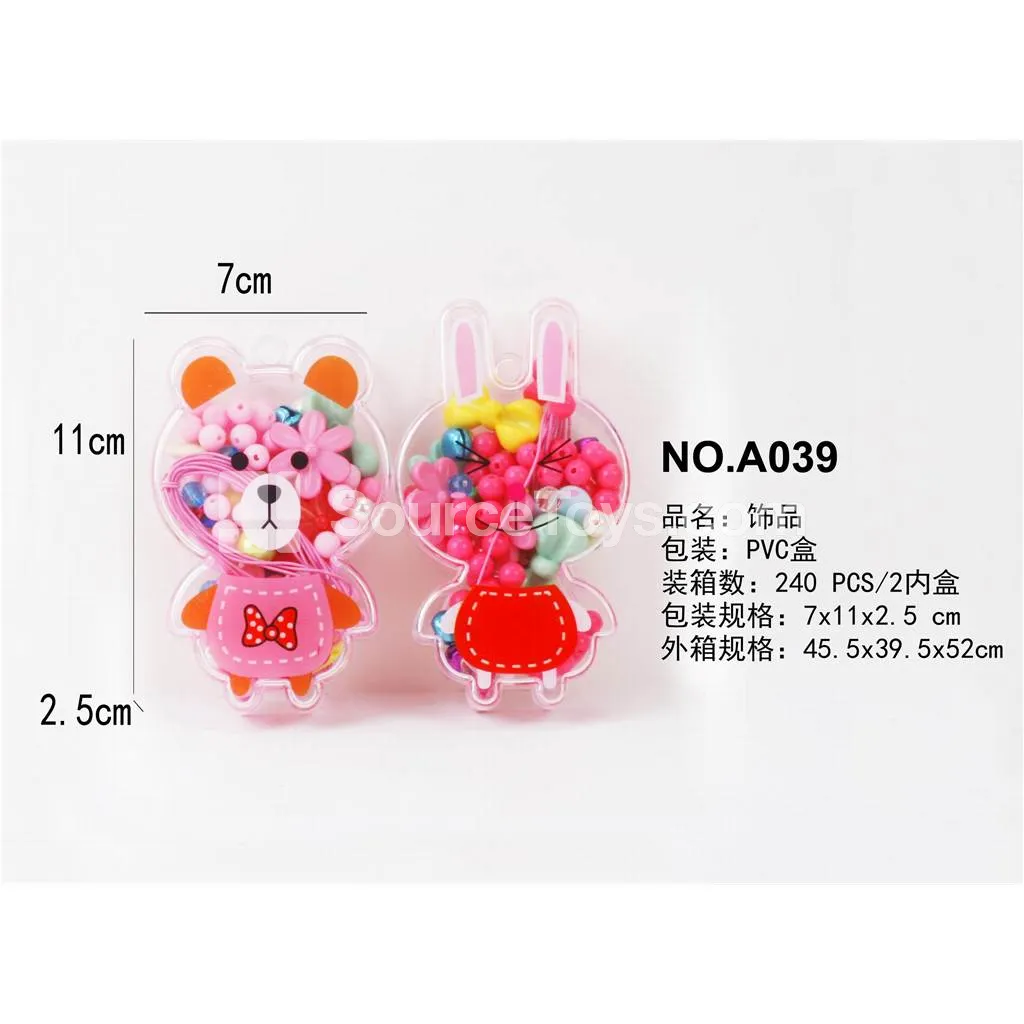Girls’ Rabbit DIY Bead Jewelry Making Kit Rainbow Beads Craft Set
