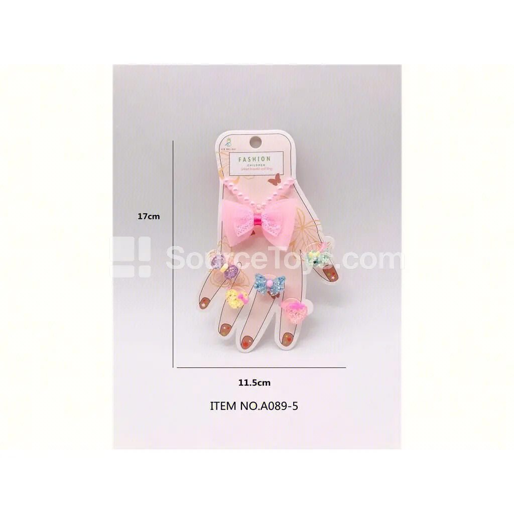 Girls Fashion Jewelry Bracelet and Ring Set
