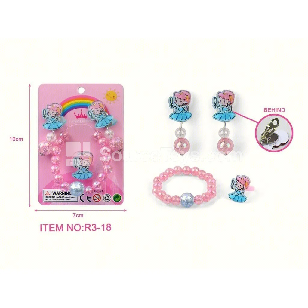 Girls’ Fashion Jewelry Set – Ear Clips and Bracelet