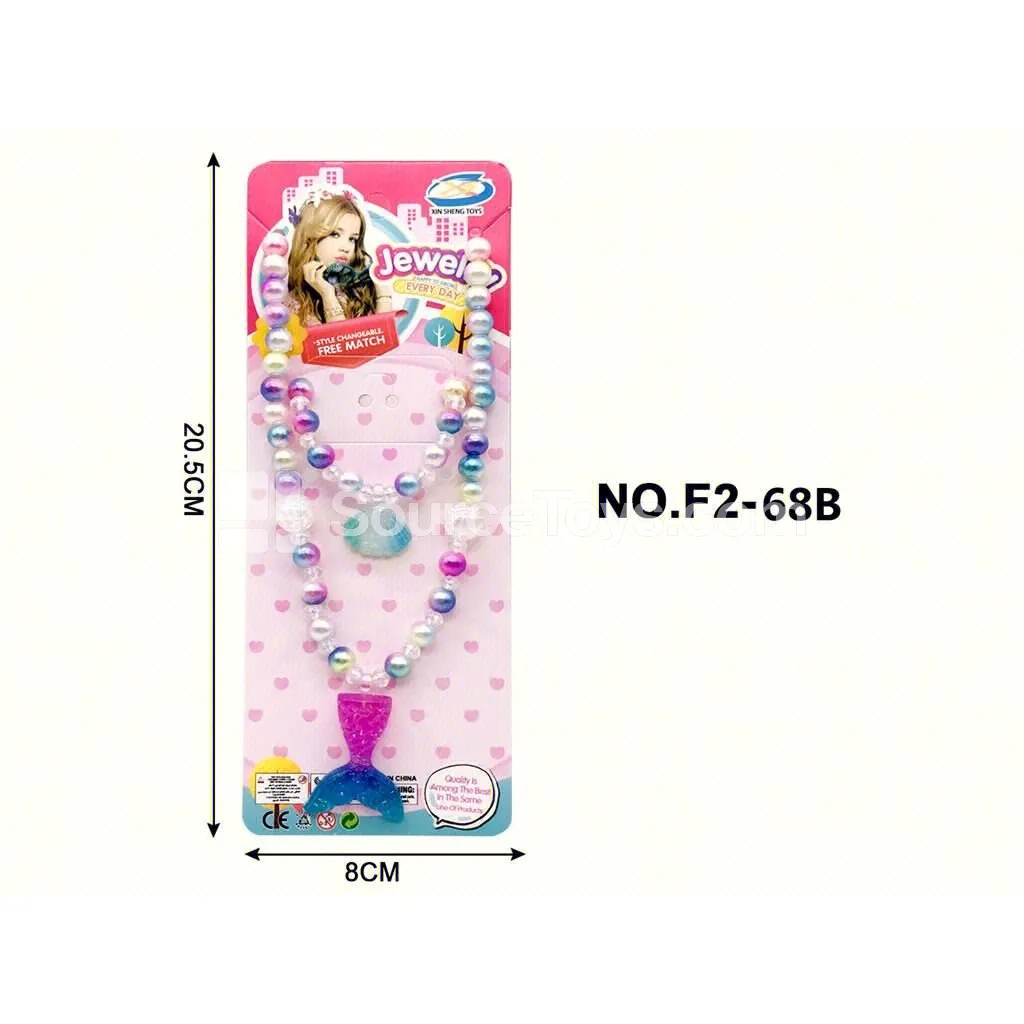 Mermaid Necklace 2-Piece Pretend-Play Toy Set for Role Play