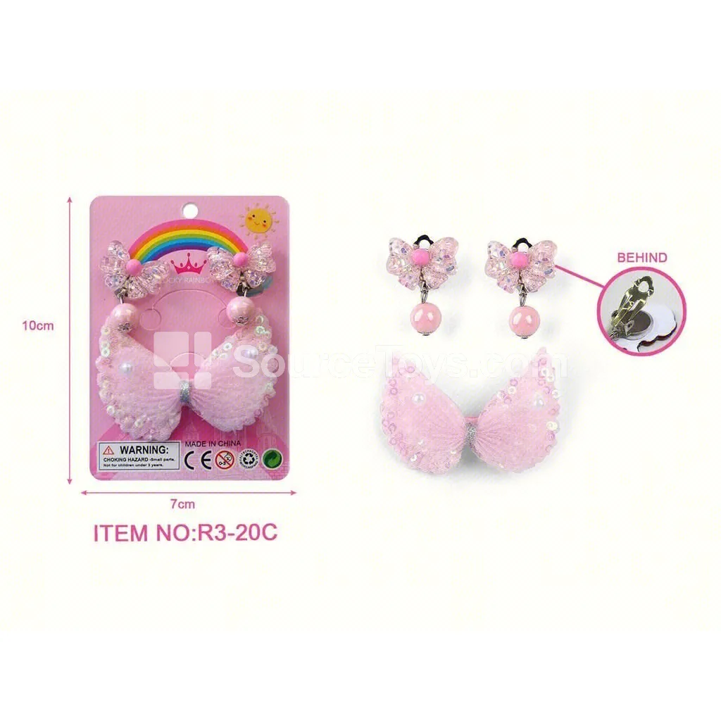 Fashion Jewelry Set for Girls – Ear Clips and Hair Accessories, Pretend-Play Toy