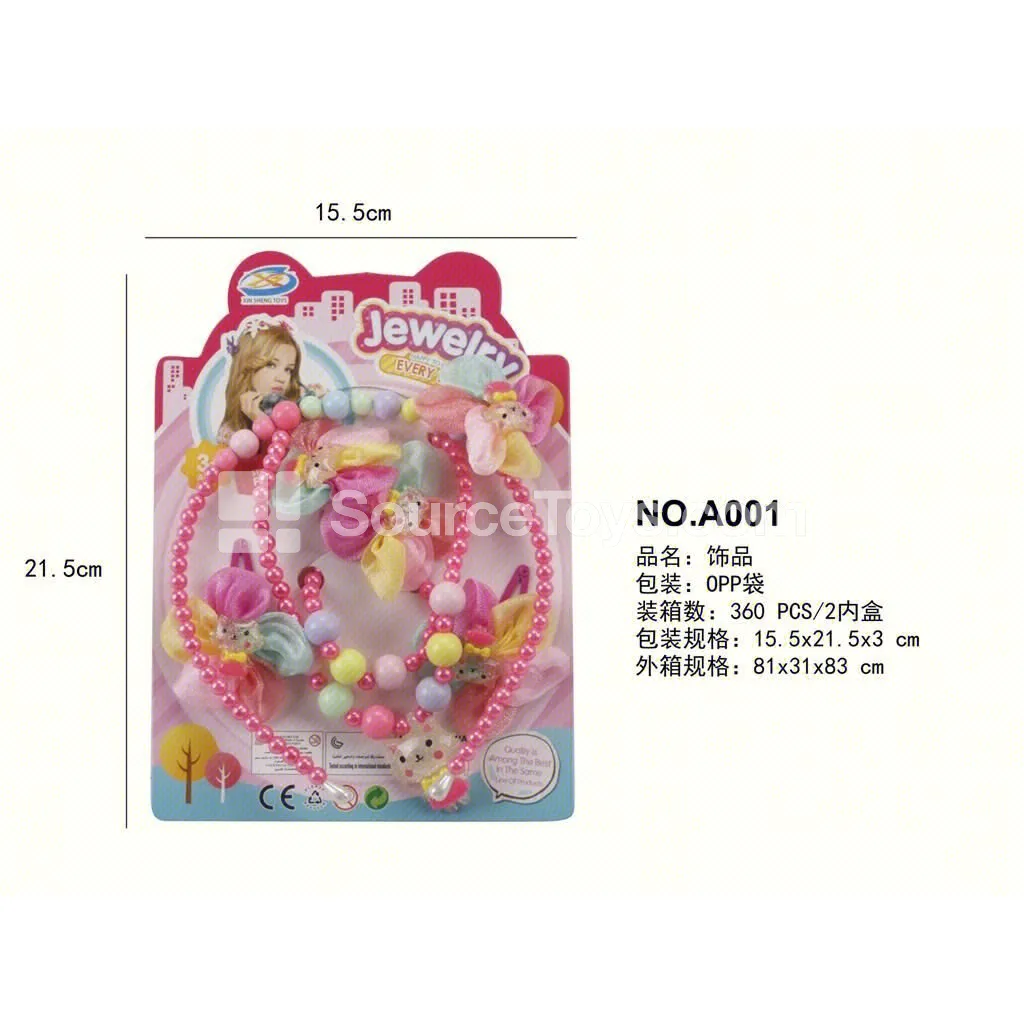 Fashion Jewelry & Hair Accessories 6-Piece Pretend-Play Set for Girls
