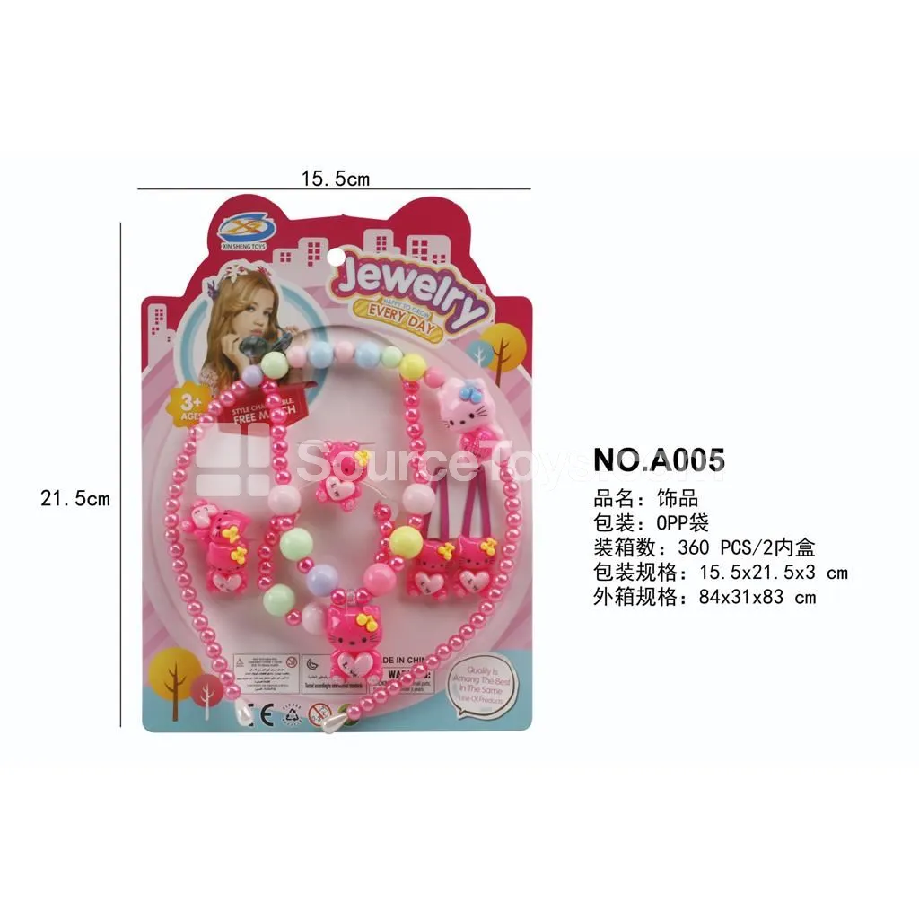 Girls’ Jewelry Necklace & Hair Accessories 6-Piece Set