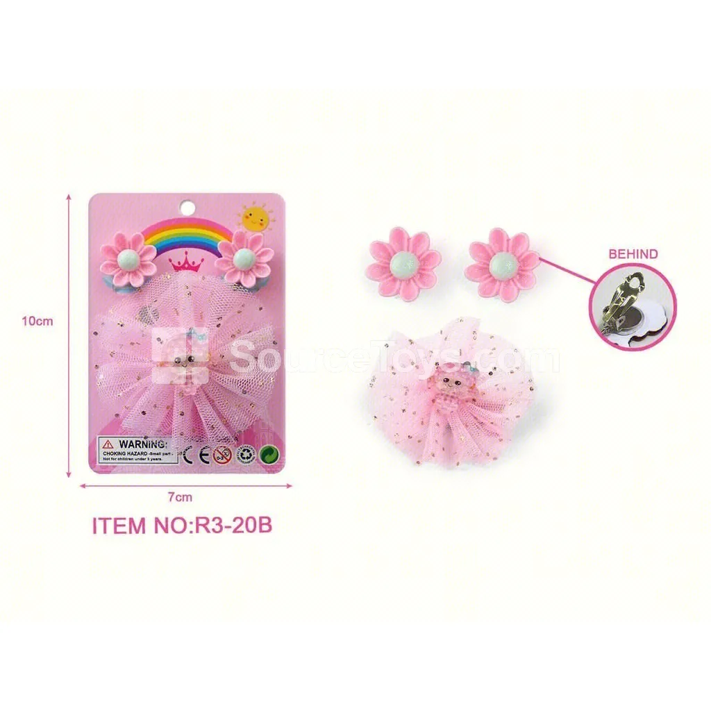 Girls’ Fashion Jewelry Set – Ear Clips and Hair Accessories