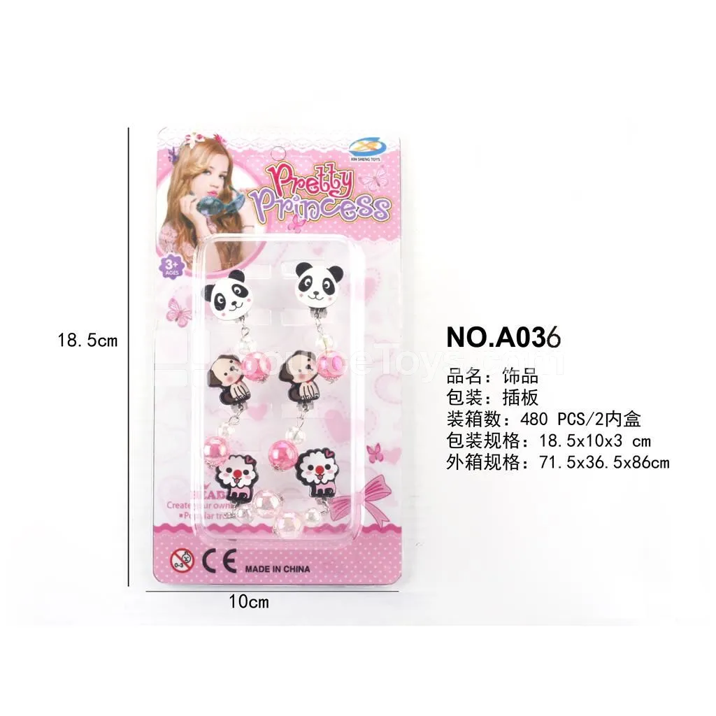 Girls’ Fashion Clip-On Earrings Pretend-Play Jewelry Set