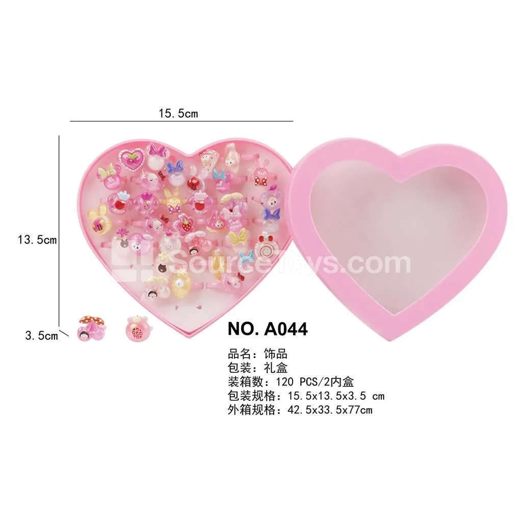 Girls’ Pretend-Play Jewelry Ring Set