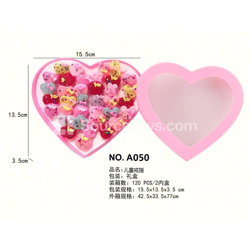 Girls’ Jewelry Ring Set Pretend-Play Toy for Kids Role Play