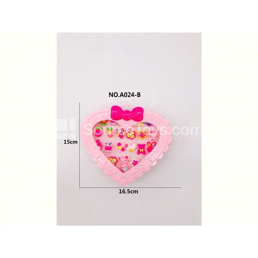 Girls’ Jewelry Pretend-Play Toy Ring Set for Kids
