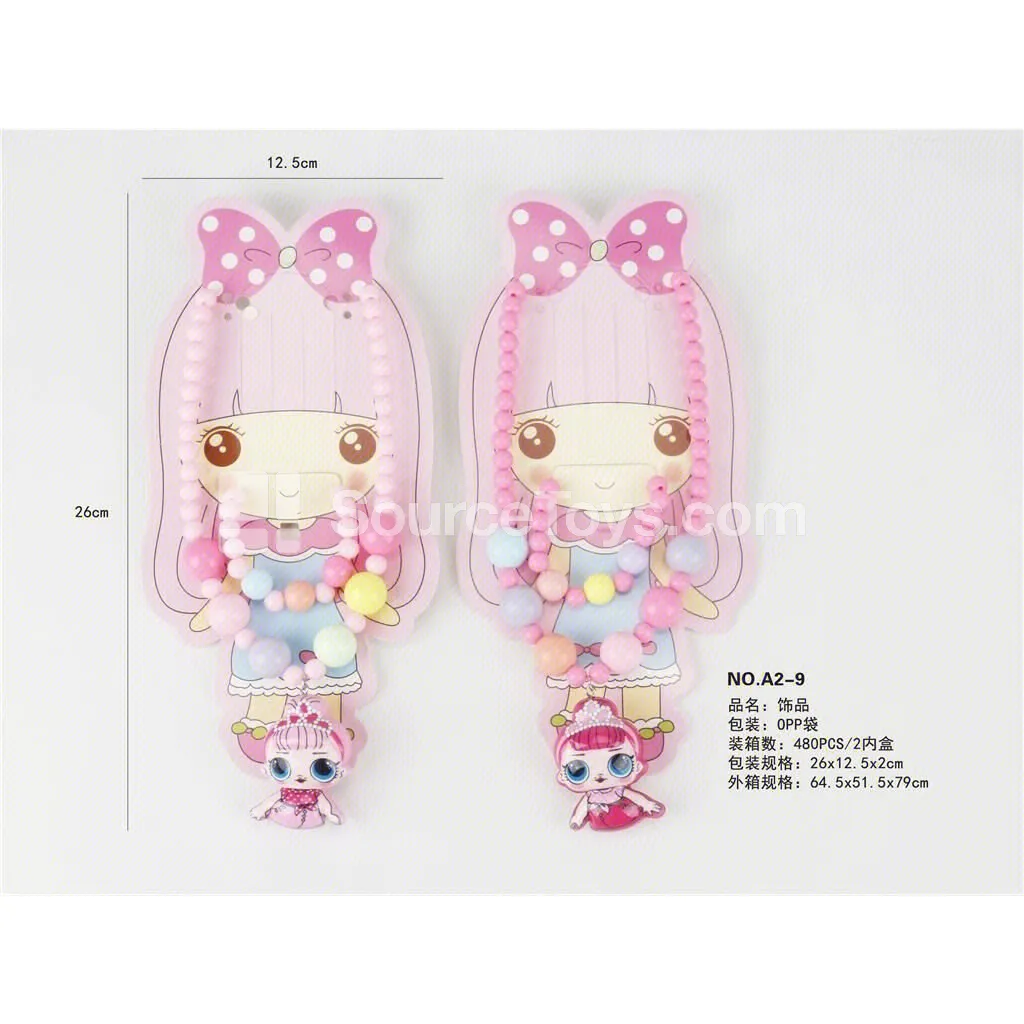 Girls’ Fashion Jewelry Surprise Doll Light-Up Necklace Pretend-Play Toy