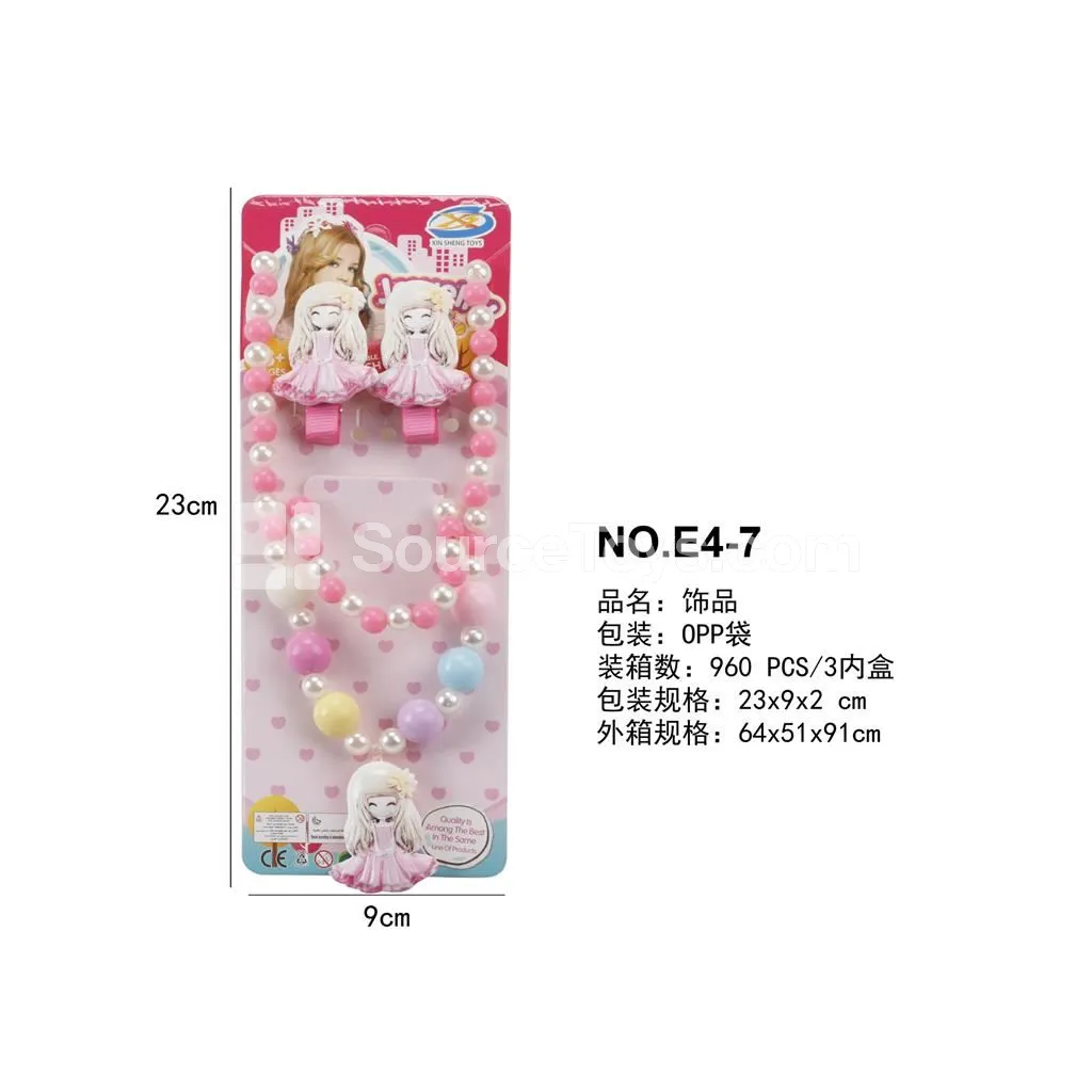 Hair Clip & Necklace 4-Piece Pretend-Play Set Hair Clip & Necklace 4-Piece Pretend-Play Set