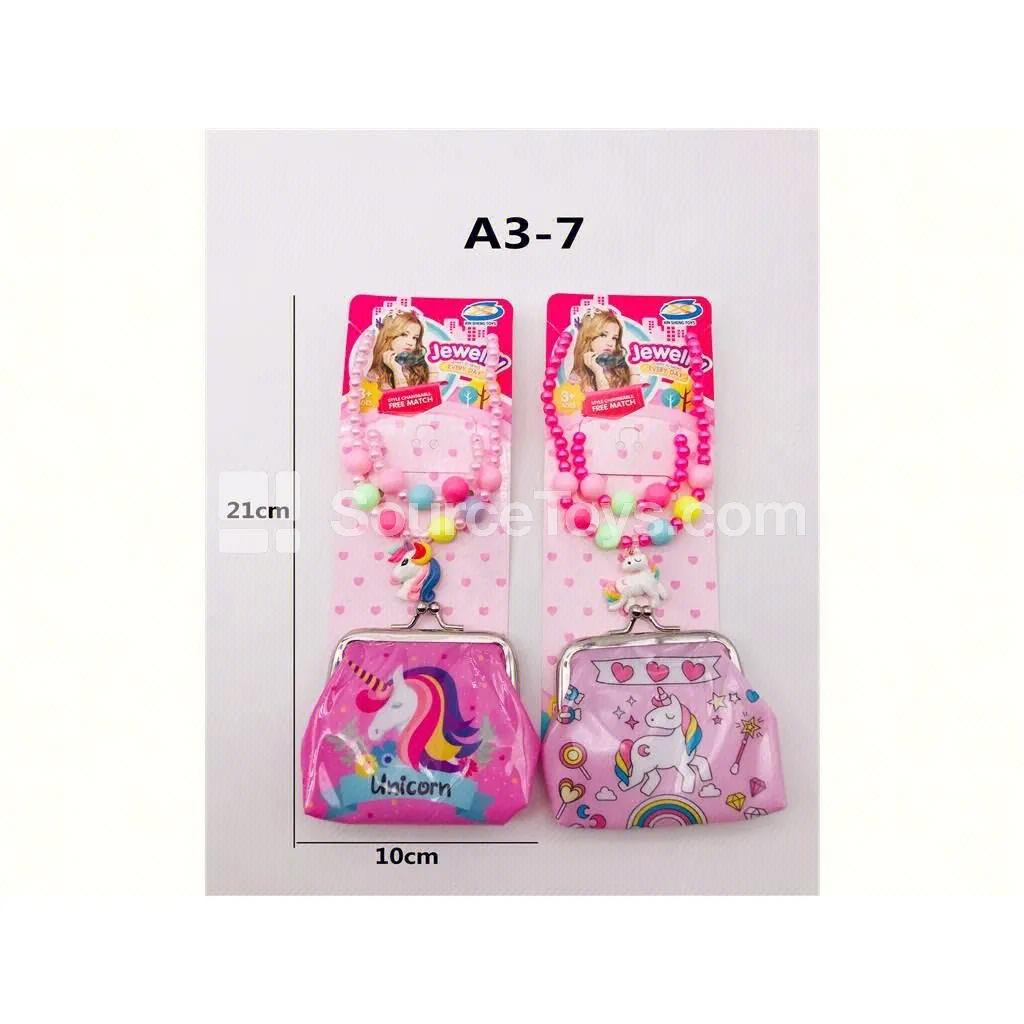 Girls’ Fashion Unicorn Wallet Set Pretend-Play Toy