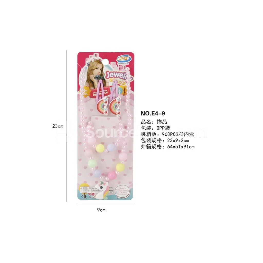 Unicorn Hair Clip and Necklace 4-Piece Set Unicorn Hair Clip and Necklace 4-Piece Set