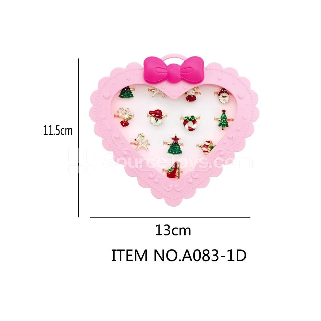 Girls’ Fashion Jewelry Christmas Alloy Rings Pretend-Play Role-Play Toy