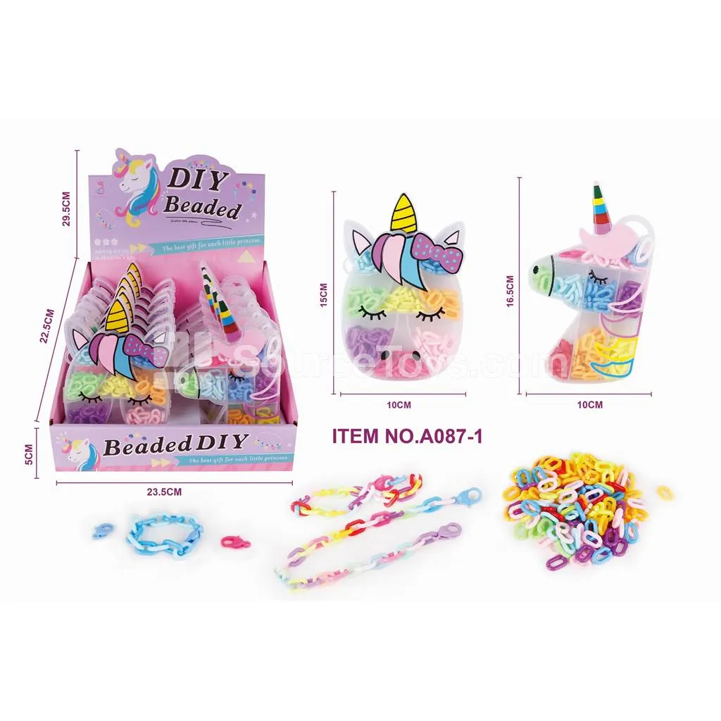 Unicorn DIY Bead Chain Clasp Rainbow Color Link Craft Unicorn DIY Bead Chain Clasp Rainbow Color Link Craft