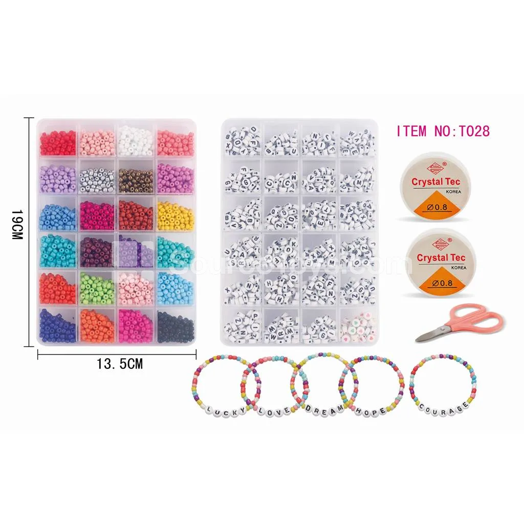 Girls’ 24-Grid DIY Bead Kit Rainbow Beads for Kids Craft Girls’ 24-Grid DIY Bead Kit Rainbow Beads for Kids Craft